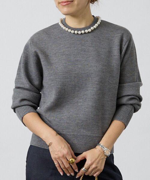 DESIGNWORKS / デザインワークス ニット・セーター | パール付きニットプルオーバー【予約】 | 詳細8