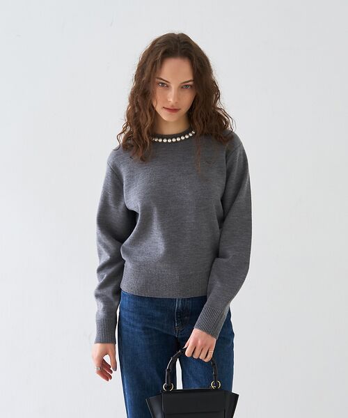 DESIGNWORKS / デザインワークス ニット・セーター | パール付きニットプルオーバー【予約】 | 詳細13