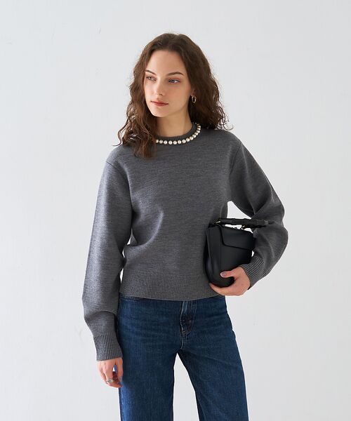 DESIGNWORKS / デザインワークス ニット・セーター | パール付きニットプルオーバー【予約】 | 詳細14