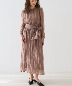 DESIGNWORKS / デザインワークス ワンピース | オーガンジープリーツ加工ボウタイワンピース【予約】