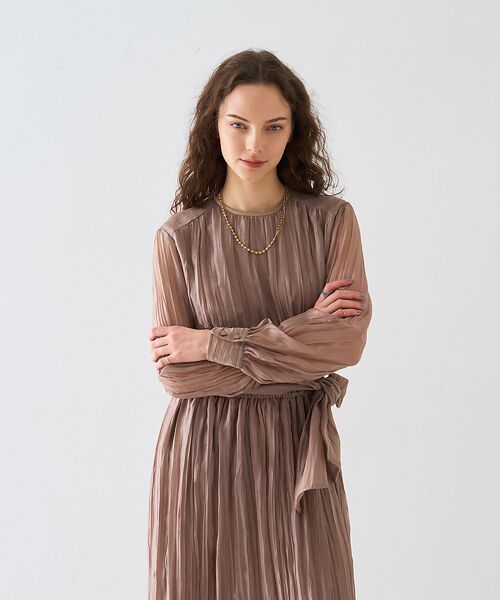 DESIGNWORKS / デザインワークス ワンピース | オーガンジープリーツ加工ボウタイワンピース【予約】 | 詳細2