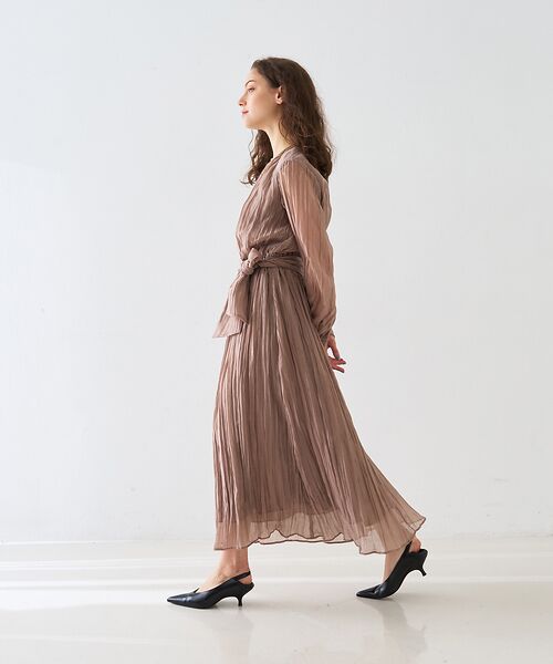 DESIGNWORKS / デザインワークス ワンピース | オーガンジープリーツ加工ボウタイワンピース【予約】 | 詳細6