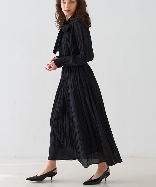 DESIGNWORKS / デザインワークス ワンピース | オーガンジープリーツ加工ボウタイワンピース【予約】 | 詳細9