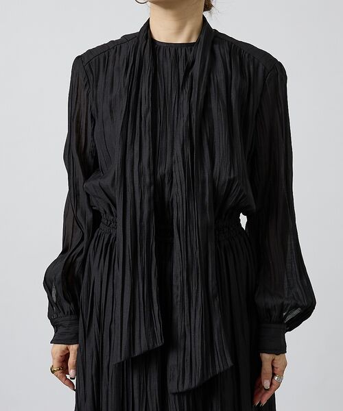 DESIGNWORKS / デザインワークス ワンピース | オーガンジープリーツ加工ボウタイワンピース【予約】 | 詳細21