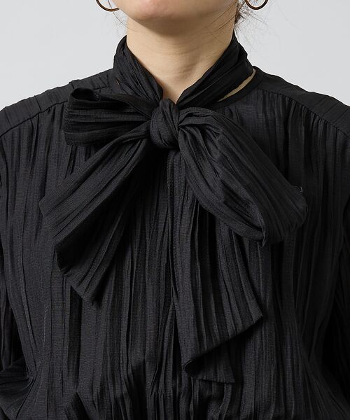 DESIGNWORKS / デザインワークス ワンピース | オーガンジープリーツ加工ボウタイワンピース【予約】 | 詳細22