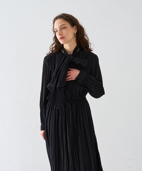DESIGNWORKS / デザインワークス ワンピース | オーガンジープリーツ加工ボウタイワンピース【予約】 | 詳細11