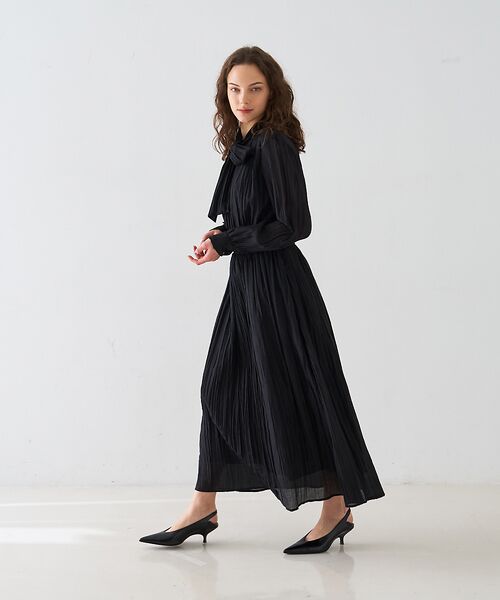 DESIGNWORKS / デザインワークス ワンピース | オーガンジープリーツ加工ボウタイワンピース【予約】 | 詳細15