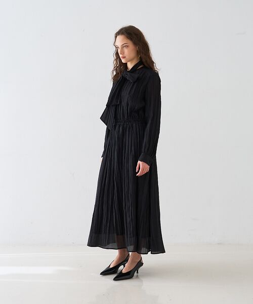 DESIGNWORKS / デザインワークス ワンピース | オーガンジープリーツ加工ボウタイワンピース【予約】 | 詳細17