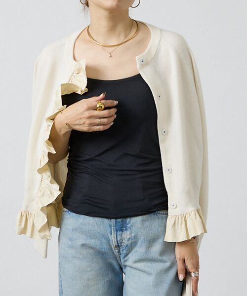 DESIGNWORKS / デザインワークス カーディガン・ボレロ | タフタフリルニットカーディガン | 詳細1