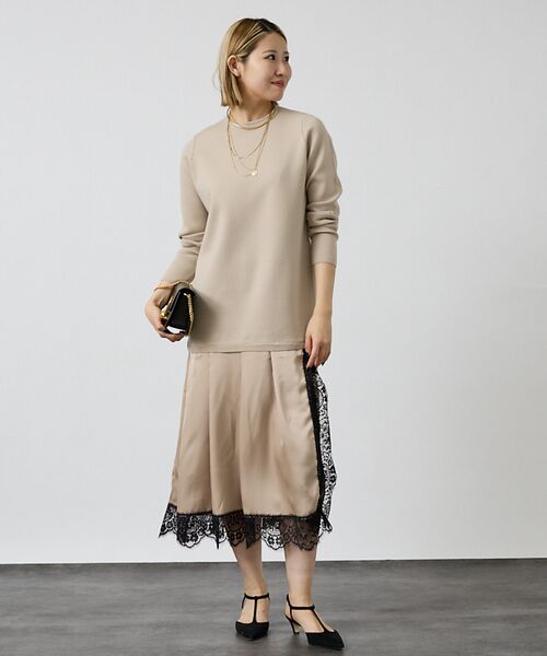 DESIGNWORKS / デザインワークス ワンピース | ヘムレースニットドッキングドレス【予約】 | 詳細1