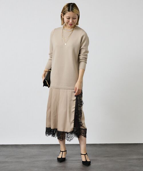 DESIGNWORKS / デザインワークス ワンピース | ヘムレースニットドッキングドレス【予約】 | 詳細2