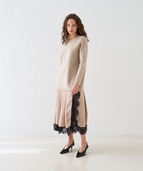 DESIGNWORKS / デザインワークス ワンピース | ヘムレースニットドッキングドレス【予約】 | 詳細9