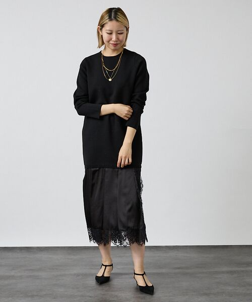 DESIGNWORKS / デザインワークス ワンピース | ヘムレースニットドッキングドレス【予約】 | 詳細18
