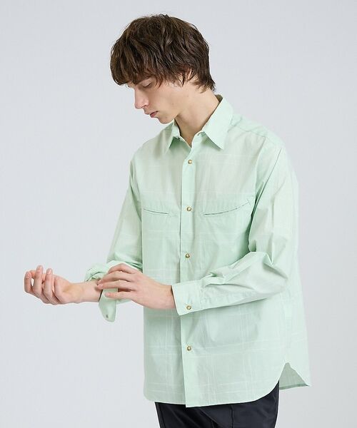 DESIGNWORKS / デザインワークス シャツ・ブラウス | ドローイングチェック スマイルポケット シャツ【予約】 | 詳細2