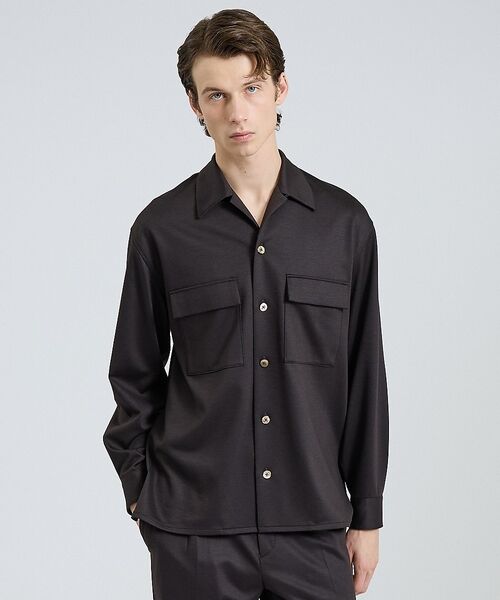 DESIGNWORKS / デザインワークス シャツ・ブラウス | モクロディー シャツ / セットアップ対応 / ストレッチ【予約】（ダークブラウン）