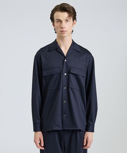 DESIGNWORKS / デザインワークス シャツ・ブラウス | モクロディー シャツ / セットアップ対応 / ストレッチ【予約】（ネイビー）