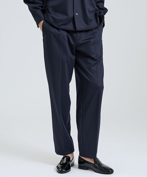 DESIGNWORKS / デザインワークス スラックス・ドレスパンツ | モクロディー ワイドテーパードパンツ / セットアップ対応 / ストレッチ【予約（ネイビー）