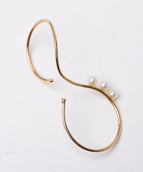 DESIGNWORKS / デザインワークス ピアス・イヤリング | 【Lamie/ラミエ 】カフ Akoya (S)左耳 S（ゴールド）