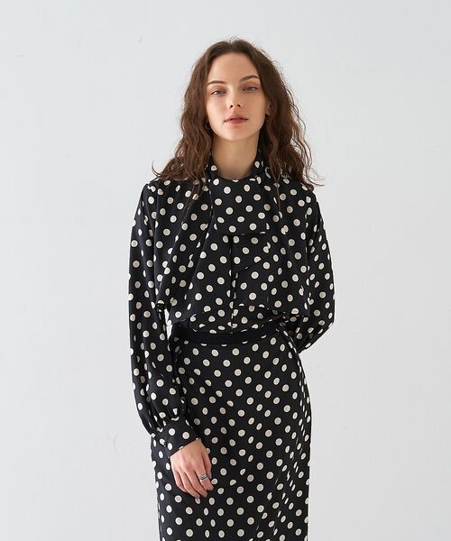 DESIGNWORKS / デザインワークス シャツ・ブラウス | 【セットアップ対応】ドットアシメトリーラッフルブラウス【予約】 | 詳細2