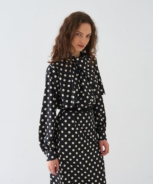 DESIGNWORKS / デザインワークス シャツ・ブラウス | 【セットアップ対応】ドットアシメトリーラッフルブラウス【予約】 | 詳細3