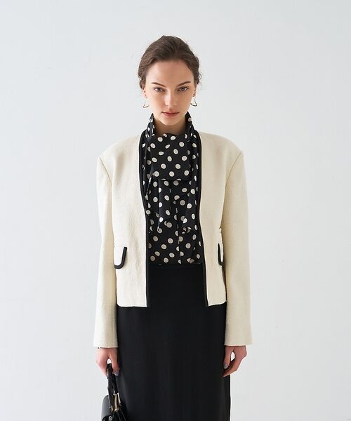 DESIGNWORKS / デザインワークス シャツ・ブラウス | 【セットアップ対応】ドットアシメトリーラッフルブラウス【予約】 | 詳細7