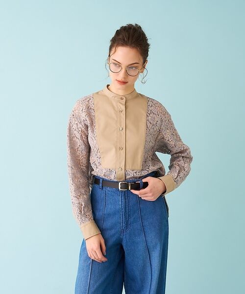 DESIGNWORKS / デザインワークス シャツ・ブラウス | 【セットアップ対応】コードレースドッキングシャツ【予約】 | 詳細5