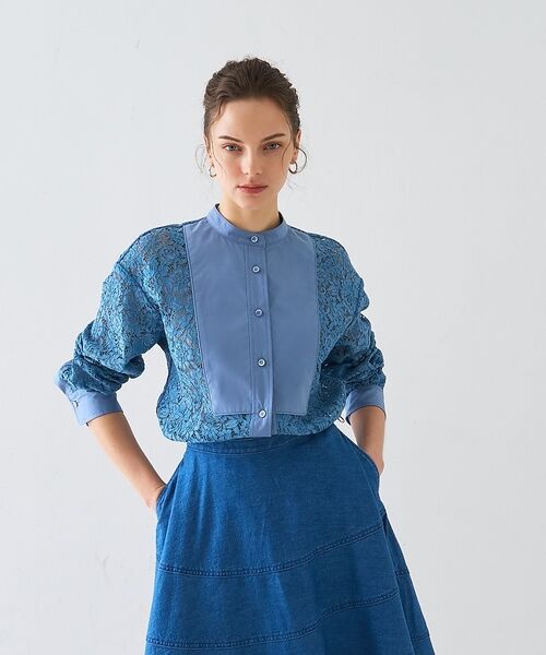DESIGNWORKS / デザインワークス シャツ・ブラウス | 【セットアップ対応】コードレースドッキングシャツ【予約】 | 詳細13