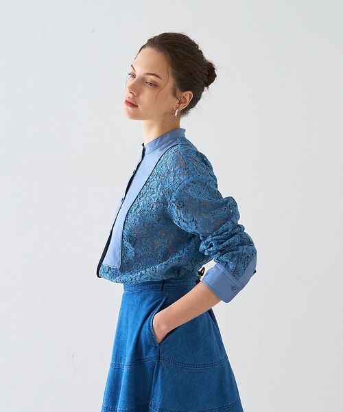 DESIGNWORKS / デザインワークス シャツ・ブラウス | 【セットアップ対応】コードレースドッキングシャツ【予約】 | 詳細14