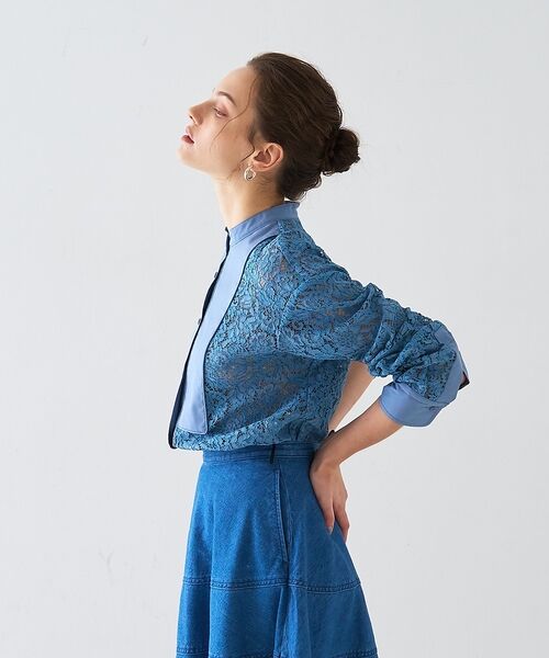 DESIGNWORKS / デザインワークス シャツ・ブラウス | 【セットアップ対応】コードレースドッキングシャツ【予約】 | 詳細15