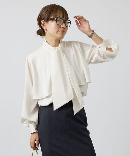 DESIGNWORKS / デザインワークス シャツ・ブラウス | サテンアムンゼンボウタイ付きラッフルブラウス【予約】 | 詳細8