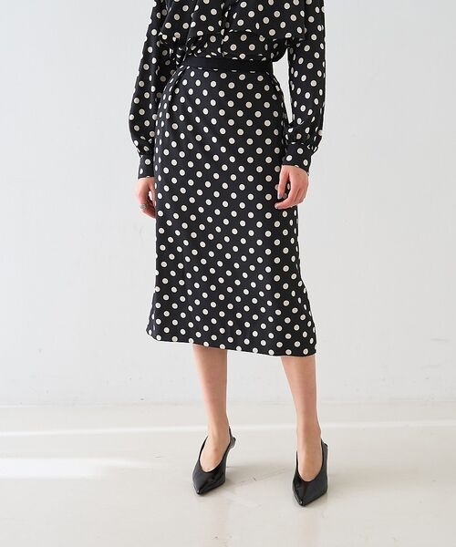 DESIGNWORKS / デザインワークス ミニ・ひざ丈スカート | 【セットアップ対応】ドットプリントミドル丈スカート【予約】 | 詳細1