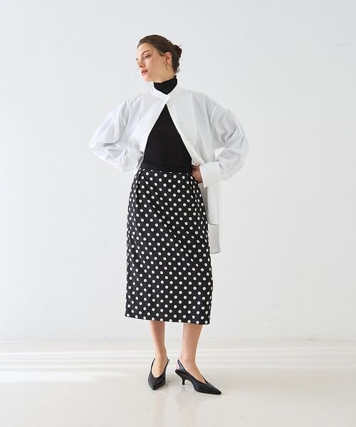 DESIGNWORKS / デザインワークス ミニ・ひざ丈スカート | 【セットアップ対応】ドットプリントミドル丈スカート【予約】 | 詳細10