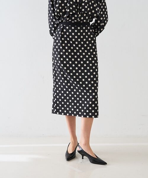 DESIGNWORKS / デザインワークス ミニ・ひざ丈スカート | 【セットアップ対応】ドットプリントミドル丈スカート【予約】 | 詳細3