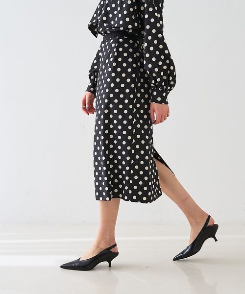 DESIGNWORKS / デザインワークス ミニ・ひざ丈スカート | 【セットアップ対応】ドットプリントミドル丈スカート【予約】 | 詳細4