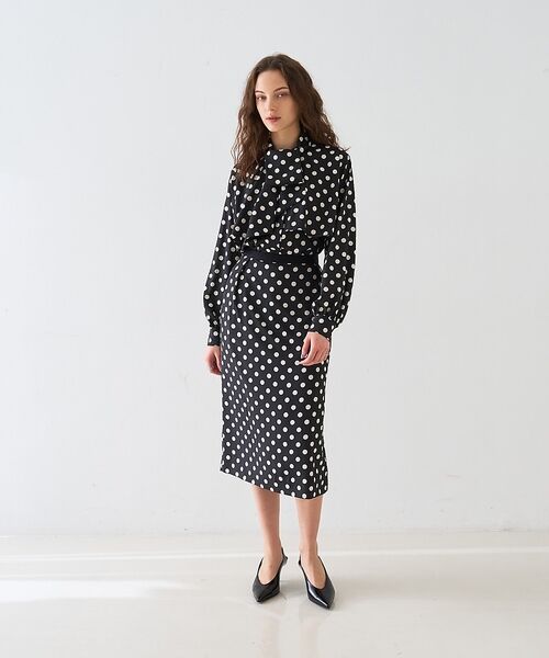DESIGNWORKS / デザインワークス ミニ・ひざ丈スカート | 【セットアップ対応】ドットプリントミドル丈スカート【予約】 | 詳細6