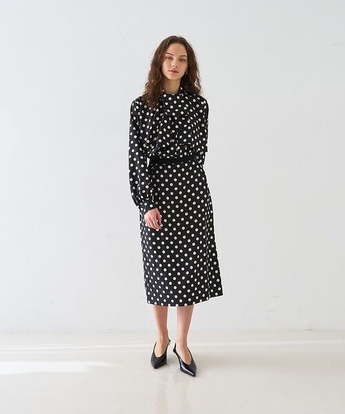 DESIGNWORKS / デザインワークス ミニ・ひざ丈スカート | 【セットアップ対応】ドットプリントミドル丈スカート【予約】 | 詳細7