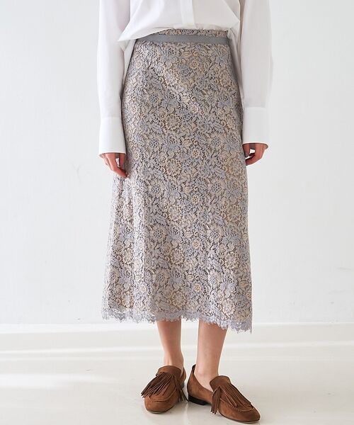 DESIGNWORKS / デザインワークス ミニ・ひざ丈スカート | 【セットアップ対応】コードレーススカート【予約】（グレー系その他1）