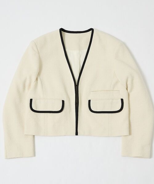 DESIGNWORKS / デザインワークス ノーカラージャケット | ロービングドビーショートパイピングジャケット【予約】 | 詳細11