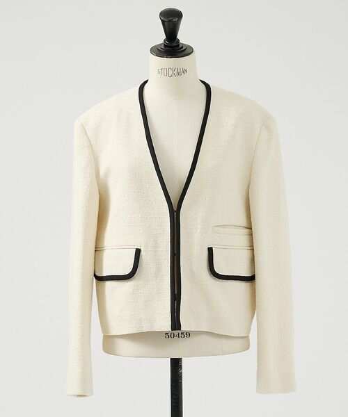 DESIGNWORKS / デザインワークス ノーカラージャケット | ロービングドビーショートパイピングジャケット【予約】 | 詳細15