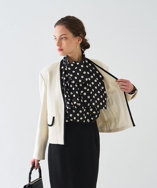 DESIGNWORKS / デザインワークス ノーカラージャケット | ロービングドビーショートパイピングジャケット【予約】 | 詳細2