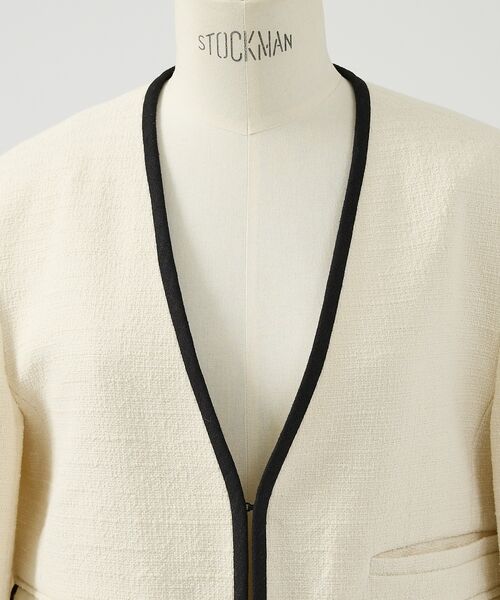 DESIGNWORKS / デザインワークス ノーカラージャケット | ロービングドビーショートパイピングジャケット | 詳細22