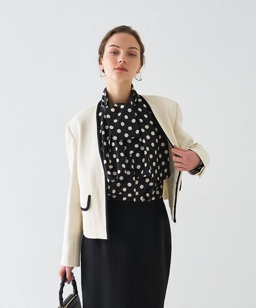 DESIGNWORKS / デザインワークス ノーカラージャケット | ロービングドビーショートパイピングジャケット【予約】 | 詳細3