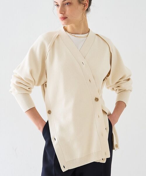 DESIGNWORKS / デザインワークス カーディガン・ボレロ | コトンカシミヤセベラルウエーズニットカーディガン【予約】（アイボリー）