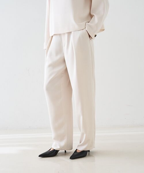 DESIGNWORKS / デザインワークス パンツ | 【セットアップ対応】グレーステーパードパンツ【予約】（オフホワイト）