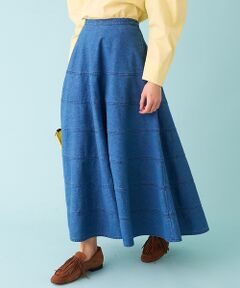 DESIGNWORKS / デザインワークス ロング・マキシ丈スカート | デニムパネルドフレアースカート【予約】