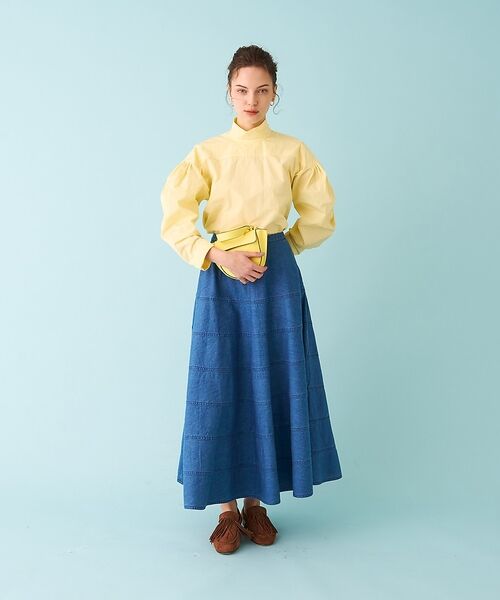 DESIGNWORKS / デザインワークス ロング・マキシ丈スカート | デニムパネルドフレアースカート【予約】 | 詳細13
