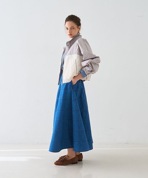 DESIGNWORKS / デザインワークス ロング・マキシ丈スカート | デニムパネルドフレアースカート【予約】 | 詳細14