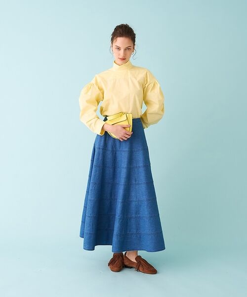 DESIGNWORKS / デザインワークス ロング・マキシ丈スカート | デニムパネルドフレアースカート【予約】 | 詳細7