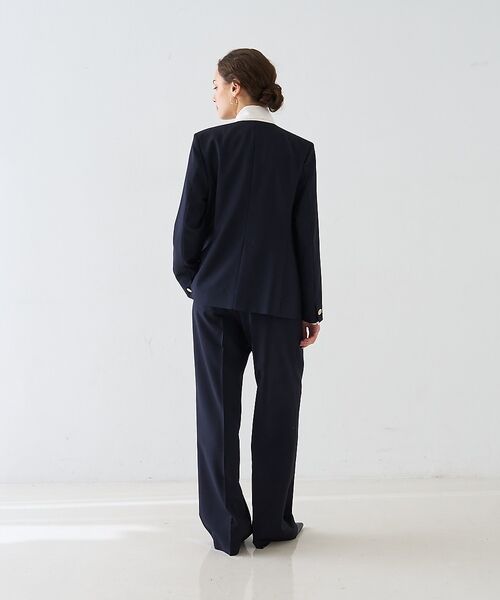 DESIGNWORKS / デザインワークス ノーカラージャケット | 【セットアップ対応】２WAYモヘアポプリンケープ付きジャケット【予約】 | 詳細16