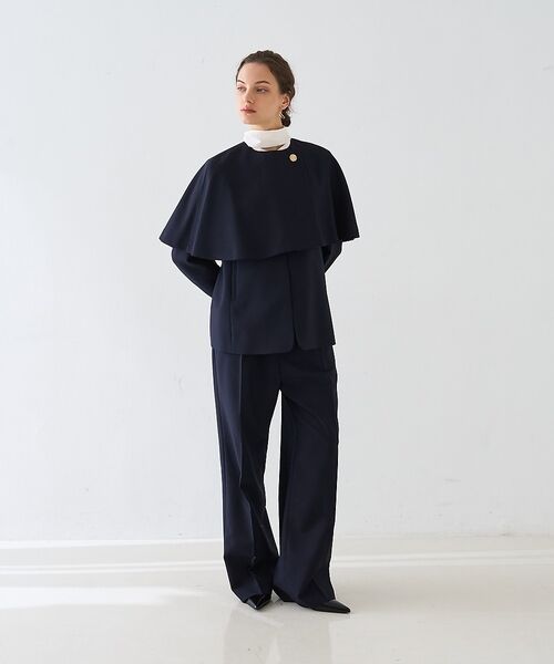 DESIGNWORKS / デザインワークス ノーカラージャケット | 【セットアップ対応】２WAYモヘアポプリンケープ付きジャケット【予約】 | 詳細21